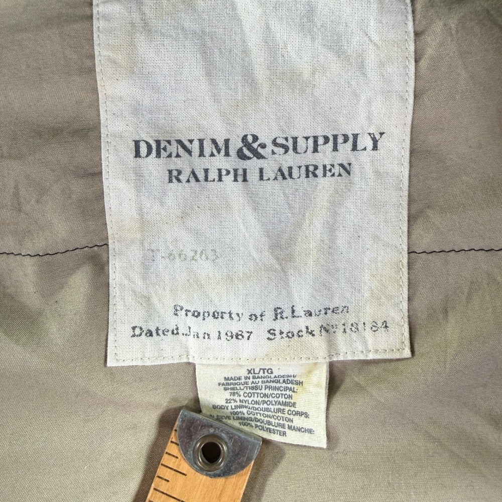 Denim & Supply Ralph Lauren Puffer Parka Jacket Womens XL Black Hooded Faux Fur - Picture 10 of 14
